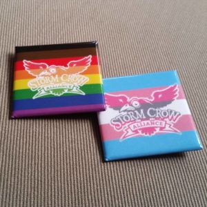 Storm Crow pride buttons