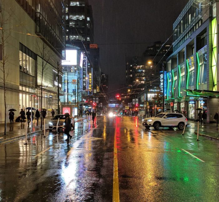 Robson Street at night