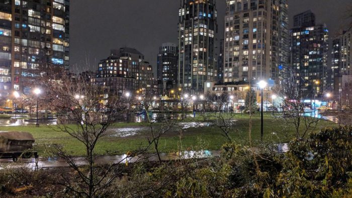 Emery Barnes Park at night