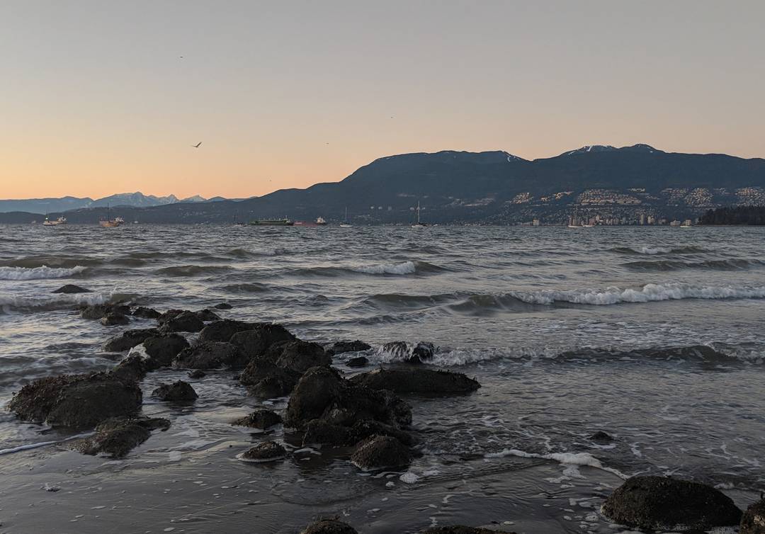 Waves in the sunset