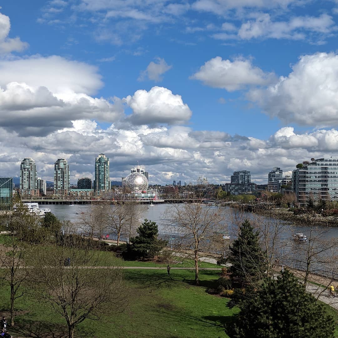 Science World under pretty clouds