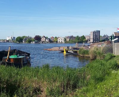 Wooden ramp on a river