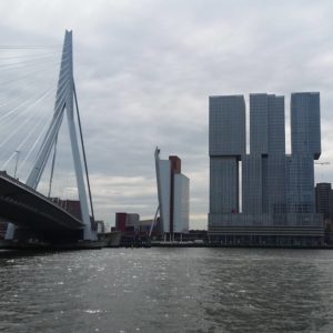 A bridge and big square connected towers