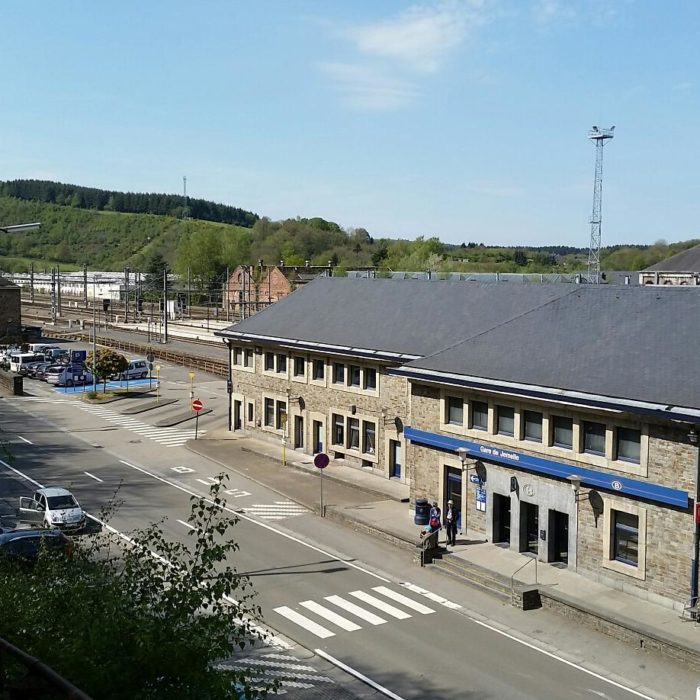 Looking down on Jemelle train station