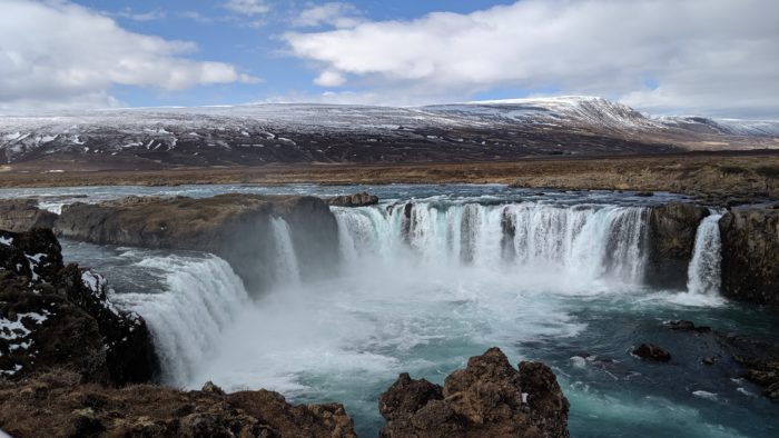 half circle waterfall