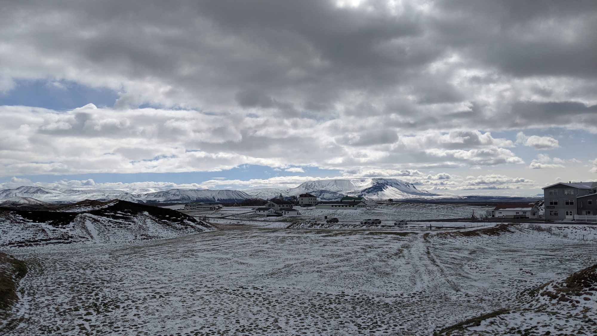 Snow-speckled landscape