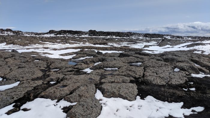 grey rocks and snow