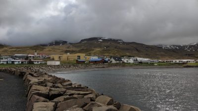 town and mountain
