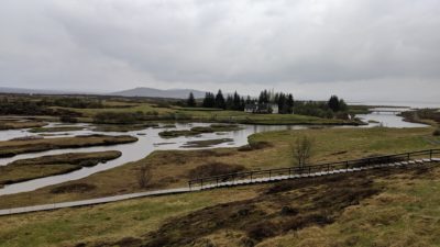 water flowing to lake