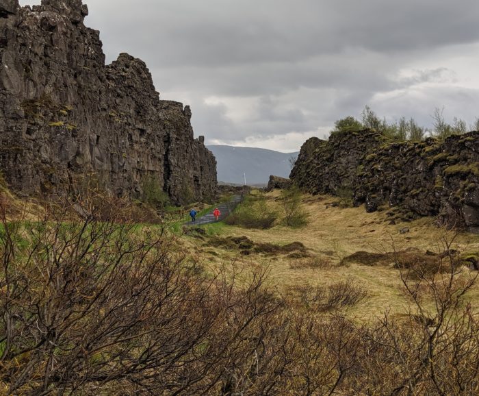 rocks on either side