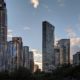 Backlit towers