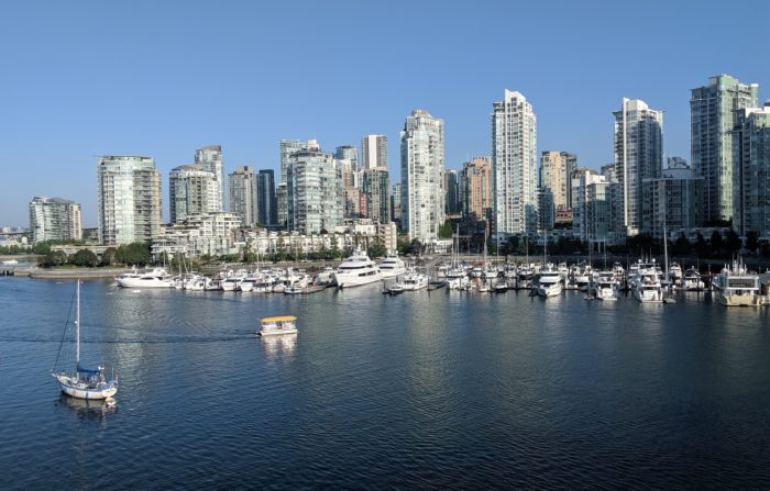Yaletown towers and little boats