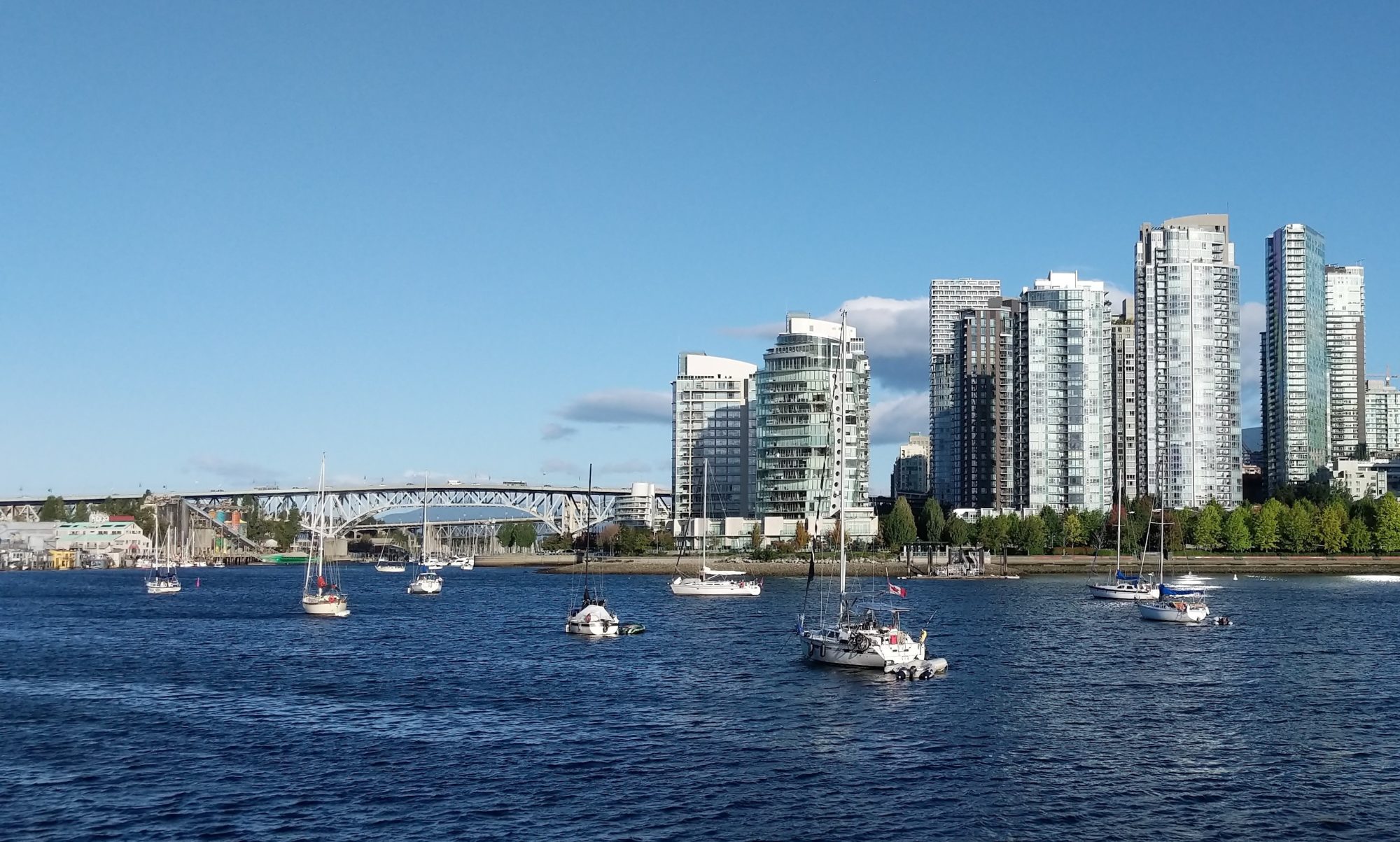 Granville Bridge, boats and towers