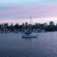 False Creek in pink and blue