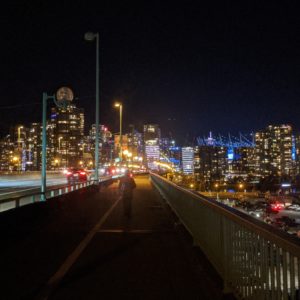 Cambie bridge at night
