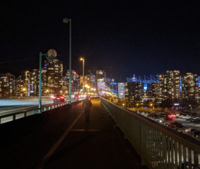 Cambie bridge at night