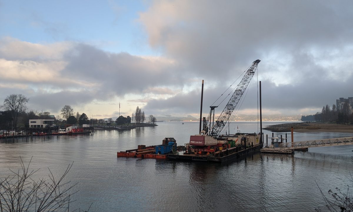 Working on the new ferry dock