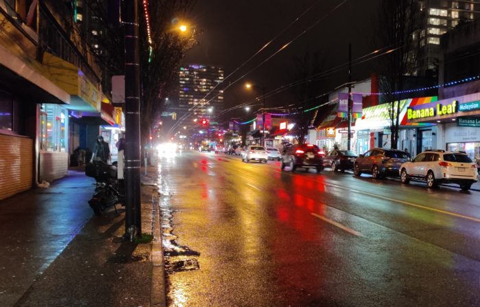 Davie Street at night