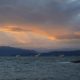 Sunset under soft clouds