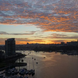 Fiery clouds over False Creek