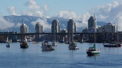 False Creek with boats and tower