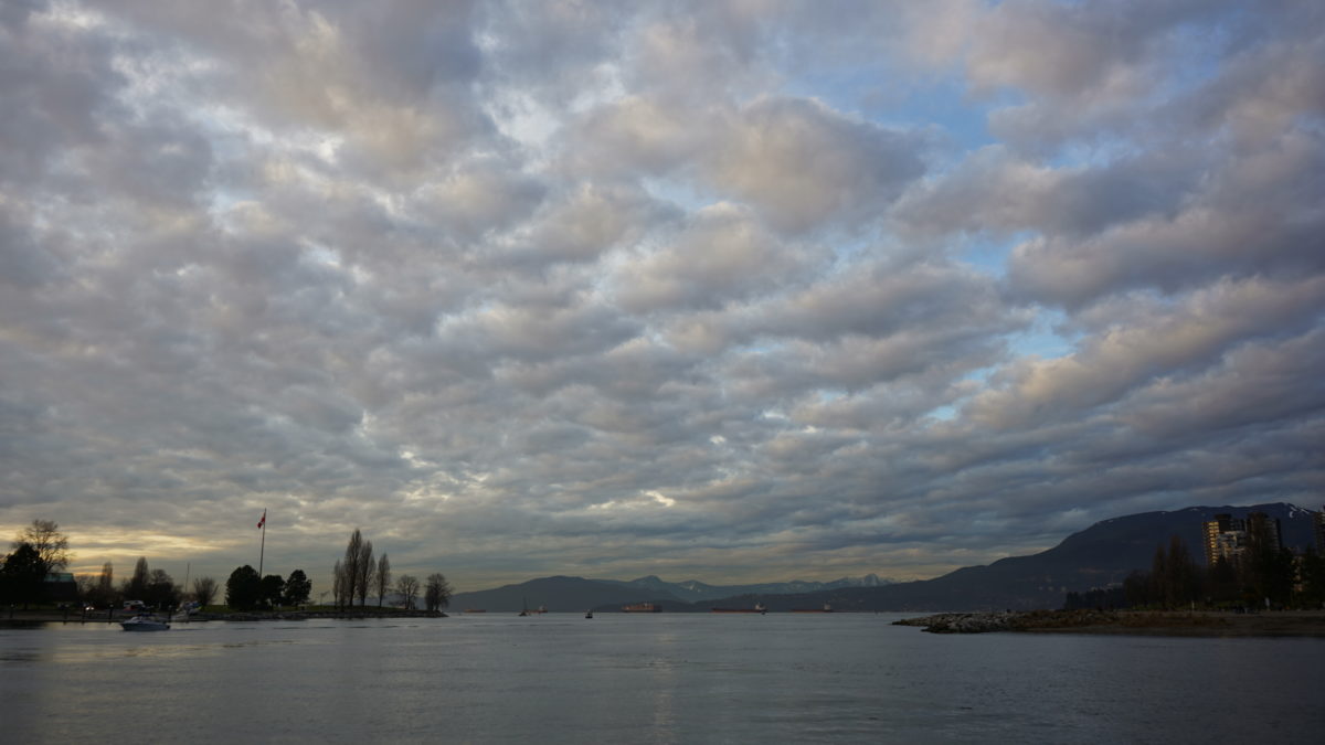 English Bay evening with clouds