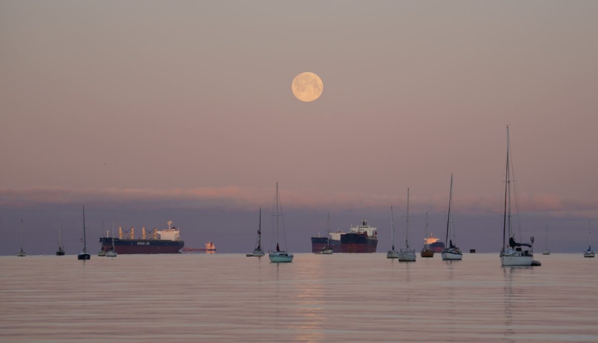 Moon over English Bay