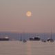 Moon setting over English Bay