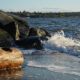 Splashing waves on English Bay