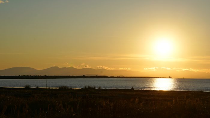 Sun setting over the jetty