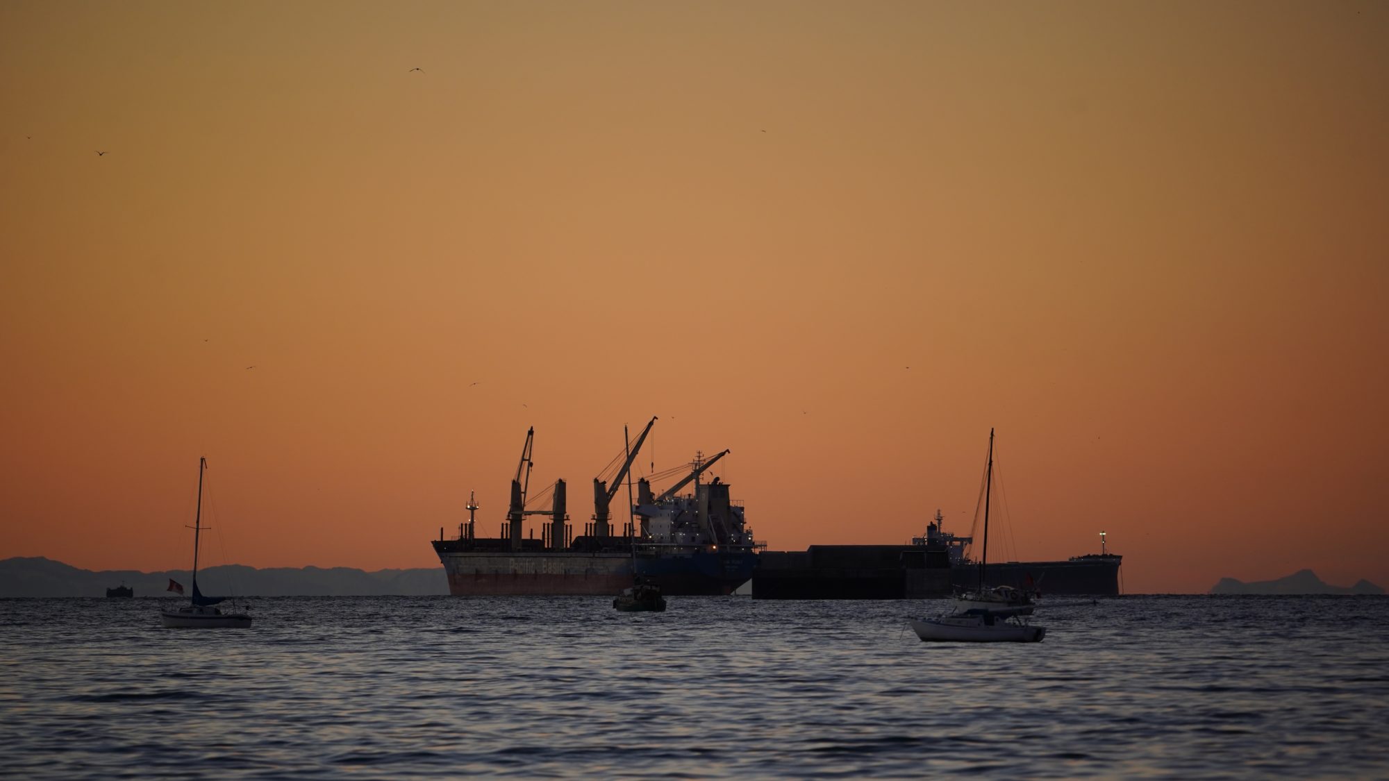 Boats on orange