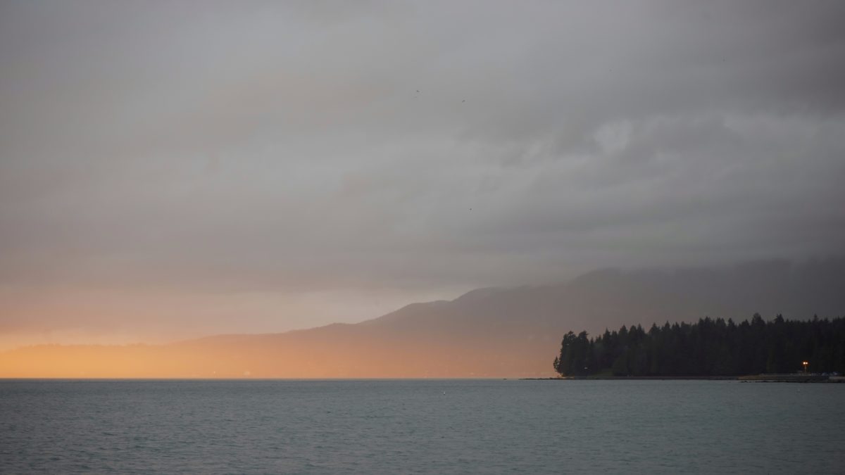 sunset on Stanley Park
