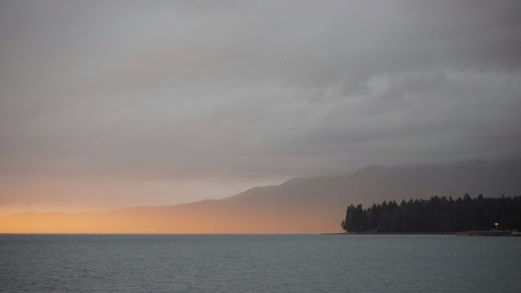 sunset on Stanley Park