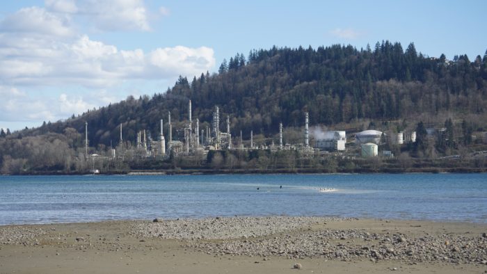 Shellburn Refinery and beach