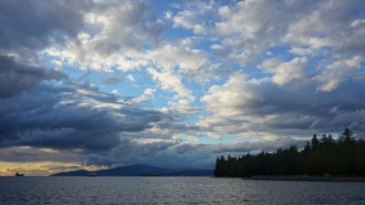 Broken clouds and blue sky