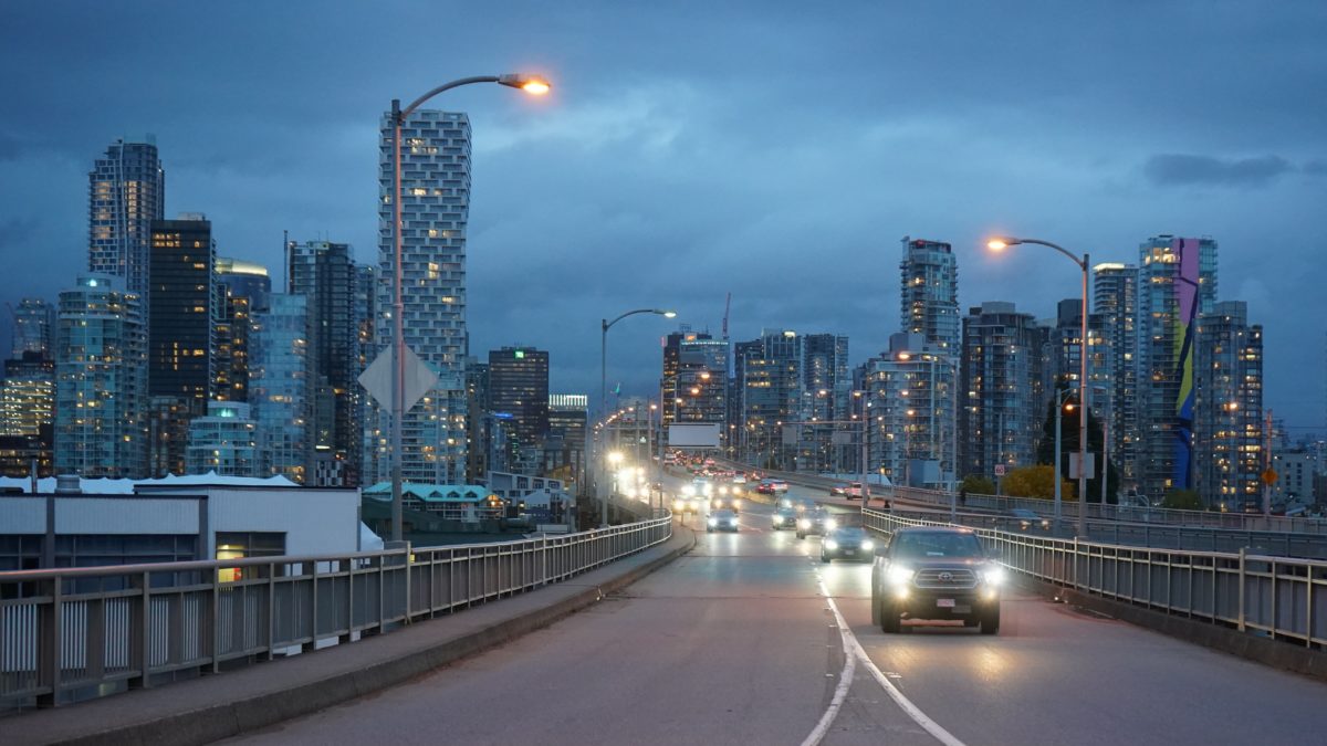 Vancouver and Granville Bridge, evening