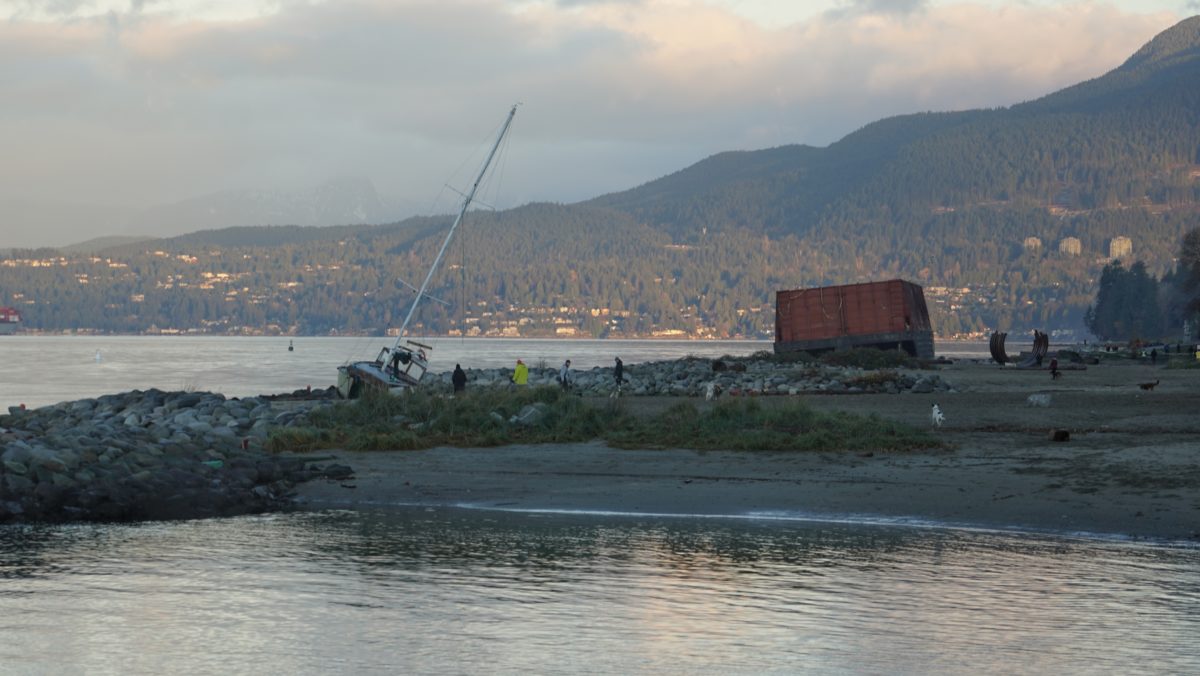 Barge and Sunset Beach
