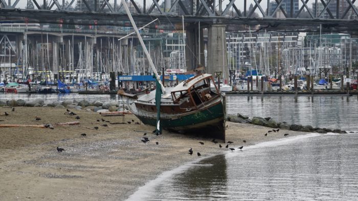 Grounded sailboat