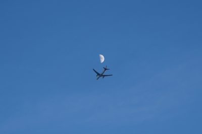 Plane and moon