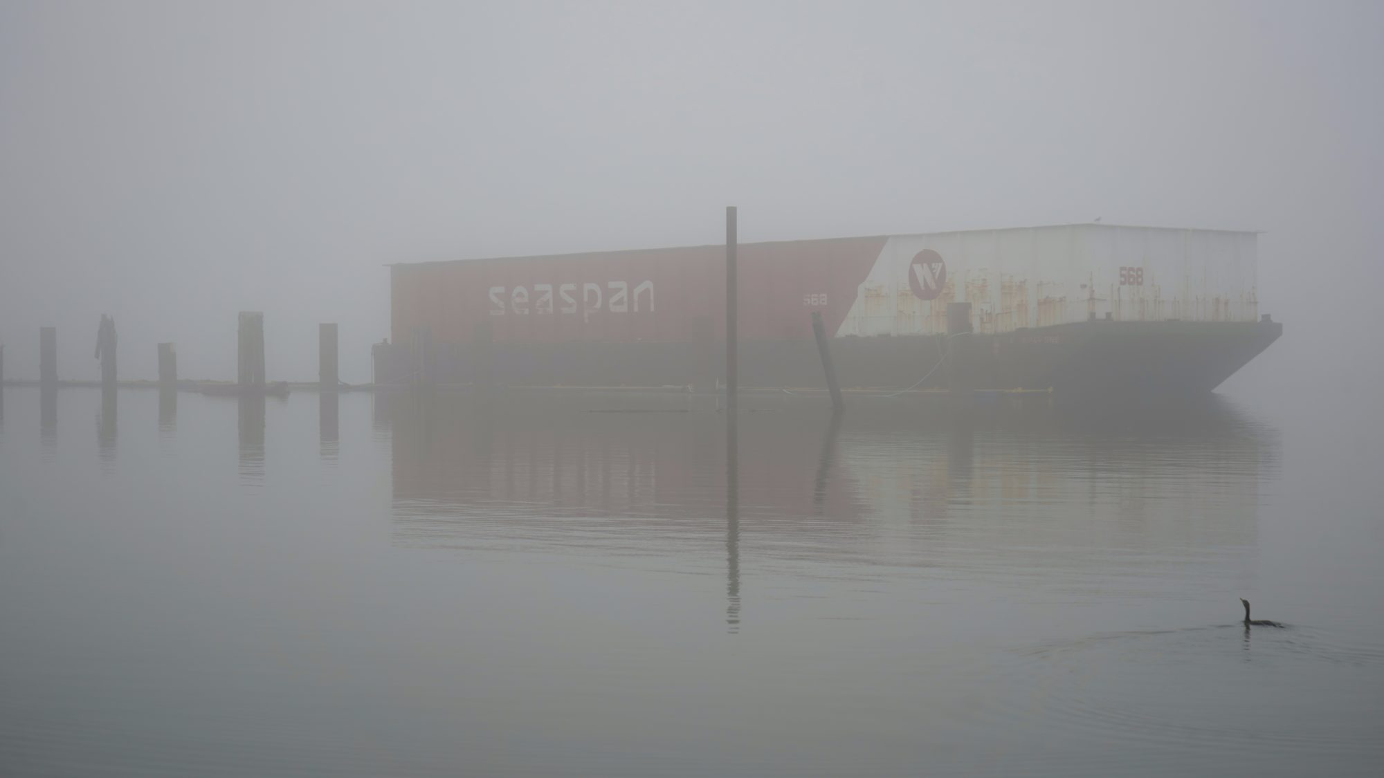 Barge in the fog