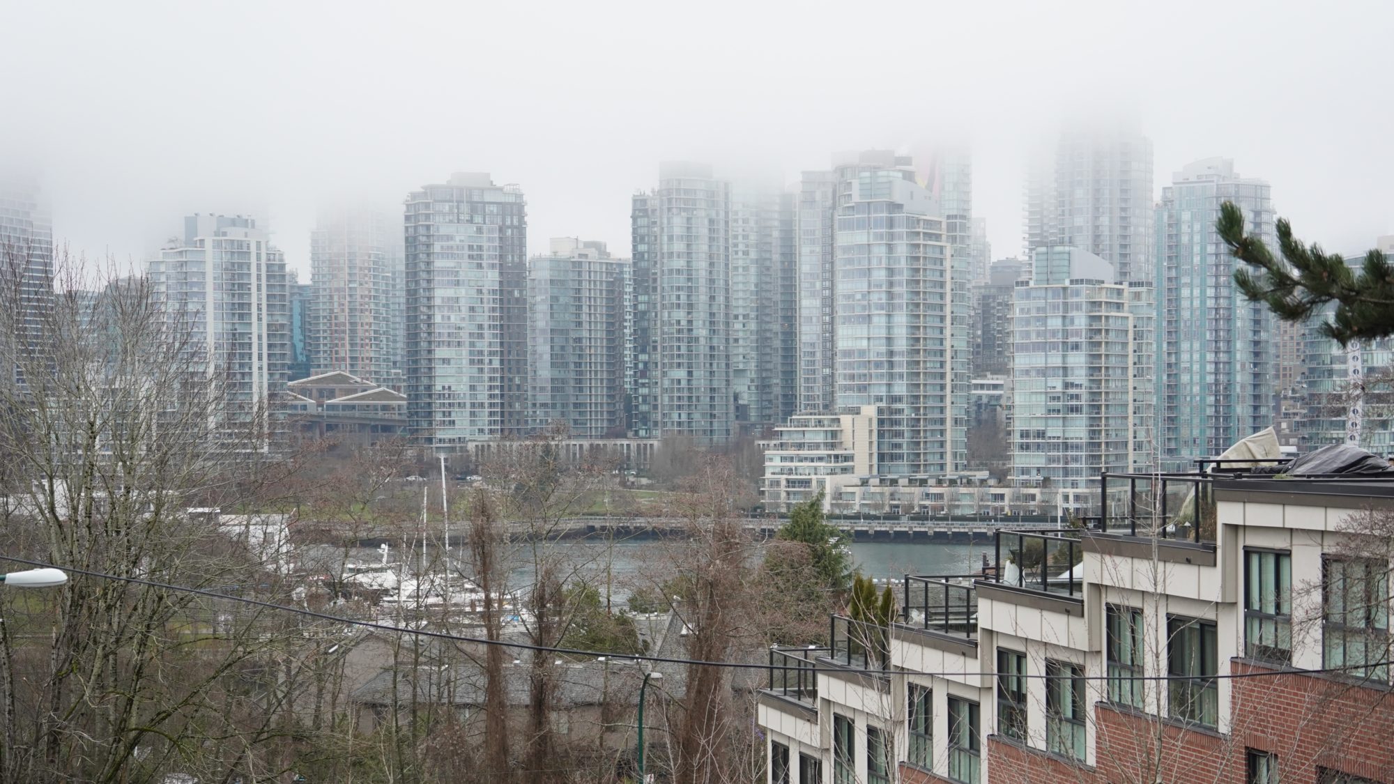 Towers in the fog