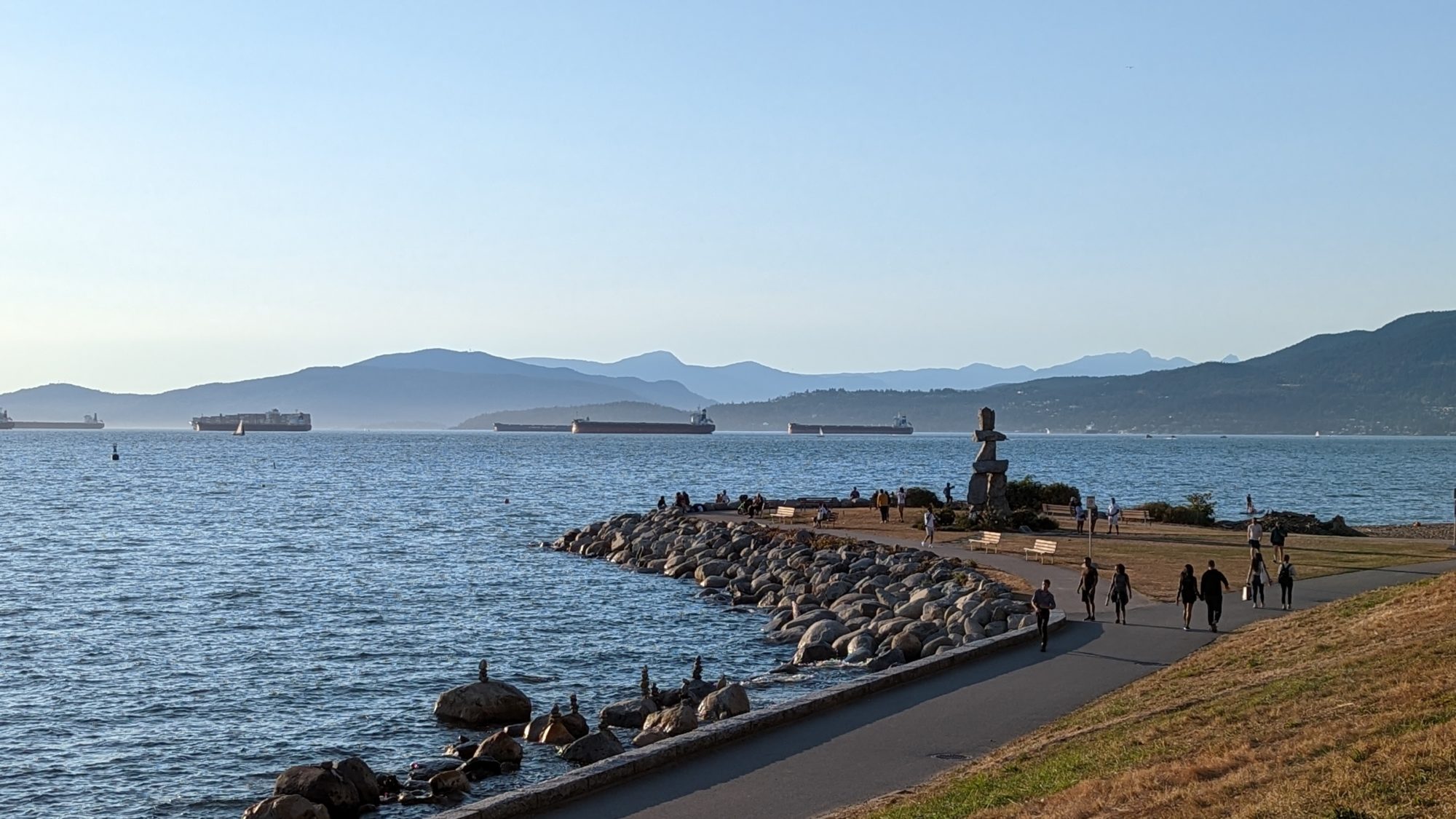 Seawall and Inukshuk