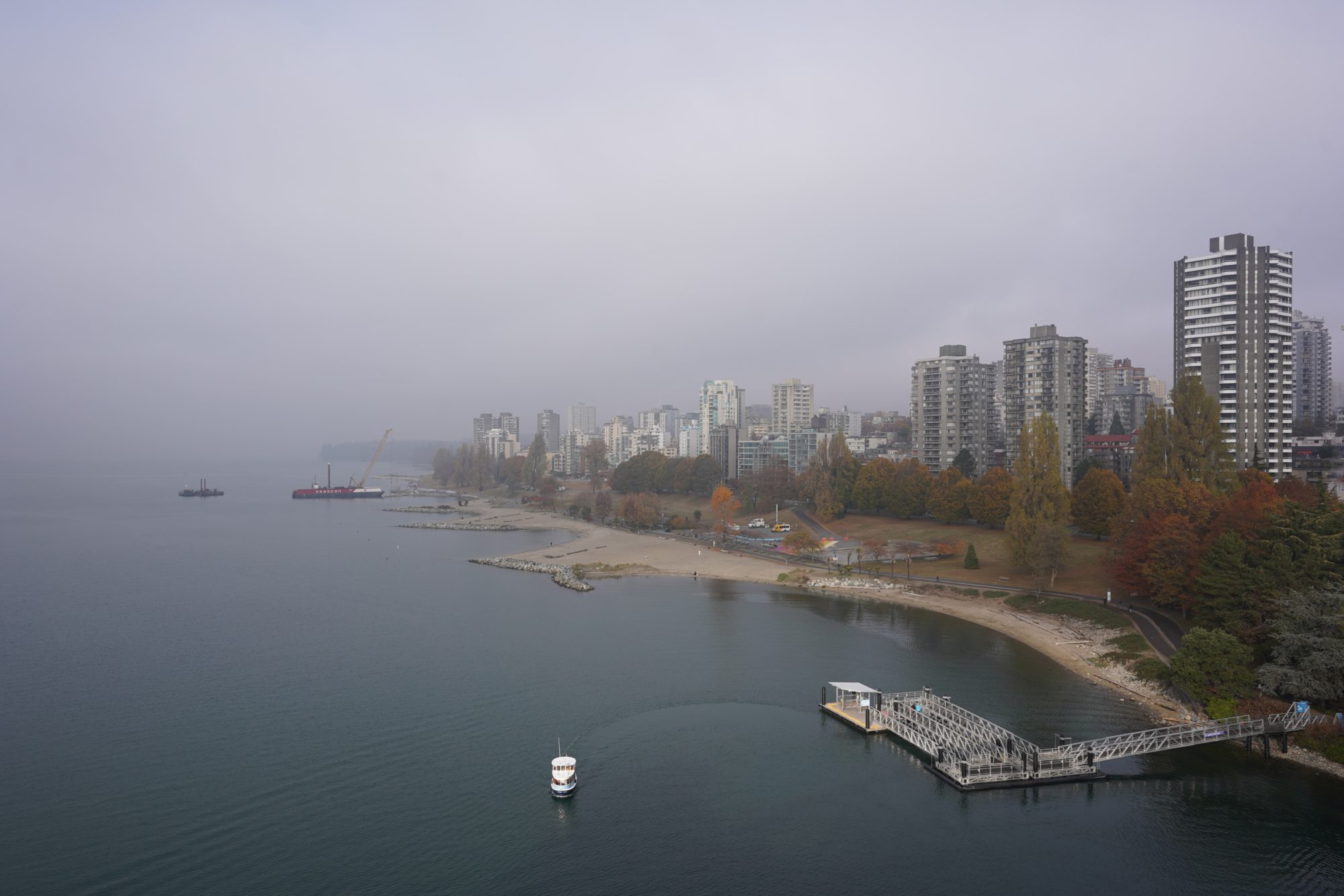 Sunset Beach and West End in the fog