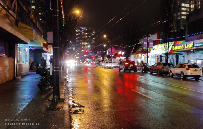 Davie Street at night