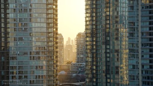 View through the urban canyon