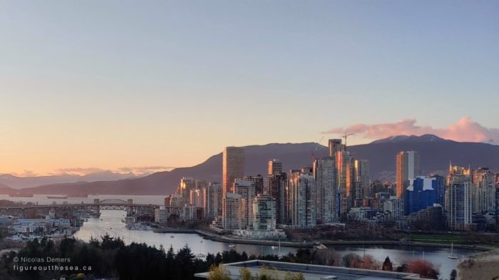 False Creek and Vancouver, sunset