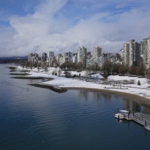 Snowy Sunset Beach