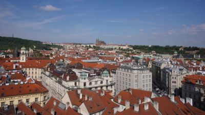 View of Prague and Prague Castle from the Old City Hall