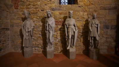Four statues of saints