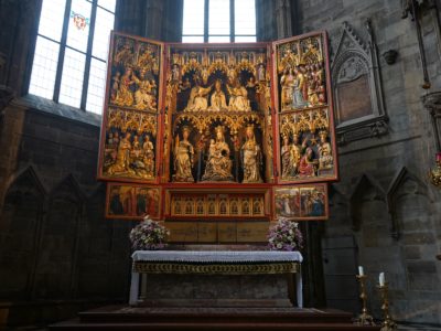 Wiener Neustadt Altar, an elaborately carved wooden altar with swing-out panels